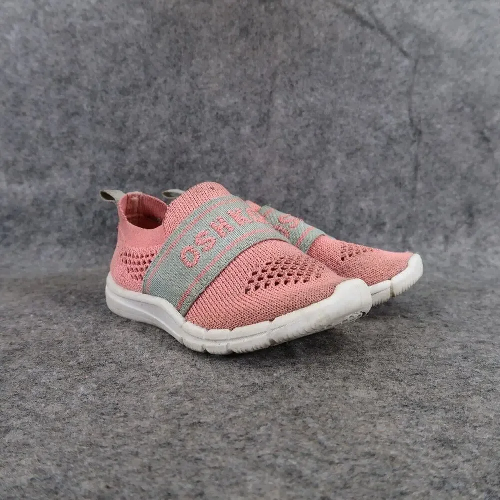 Oshkosh B'gosh Shoes Baby Toddler 6 Slip On Sneaker Knit Stretch Pink Grey Kids